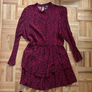 Zara Black and Red Floral Dress